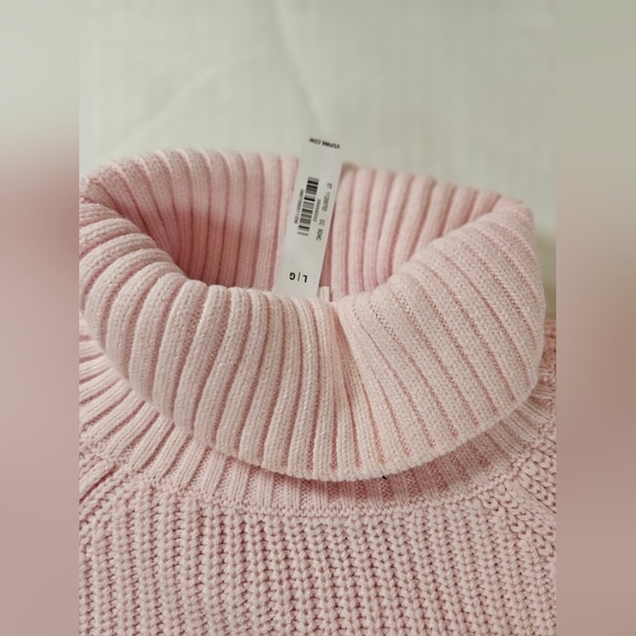 NWT Victorias Secret Pink Womens Pink Long Sleeve Turtleneck Sweater Size Large - Picture 3 of 8